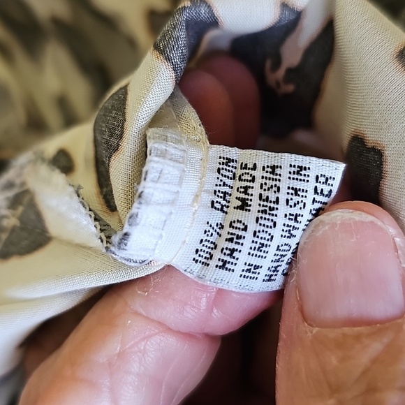 SEA LUSTER Leopard Print Women's layered Ruffel Dress Size S/M Cr/br Flowie. - Picture 10 of 10